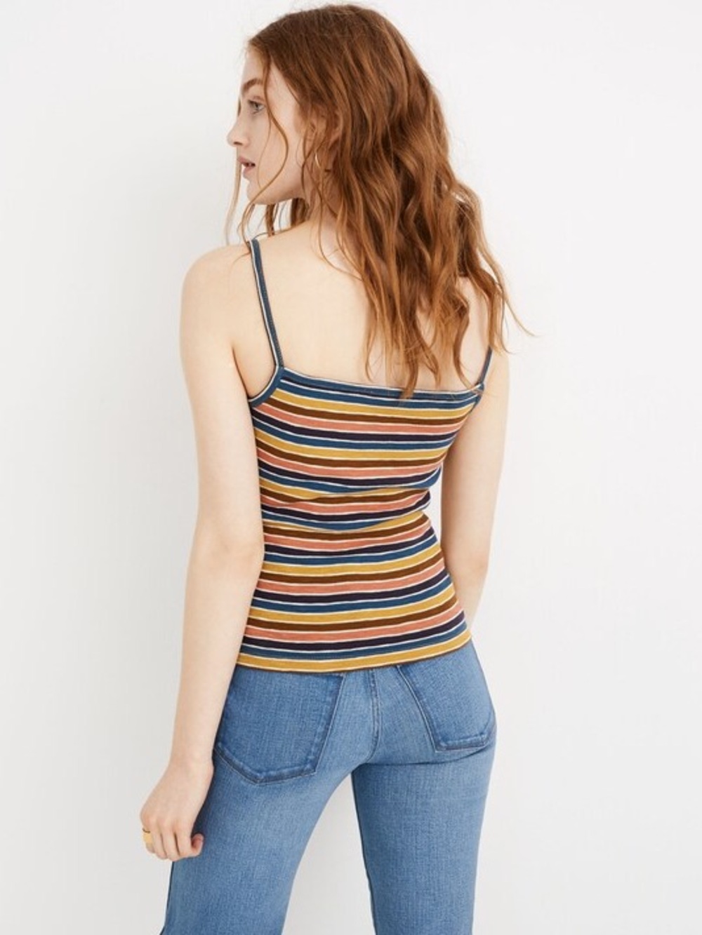 EUC Madewell Wrap Cami Top- Golden MeadowStripe - Picture 4 of 7